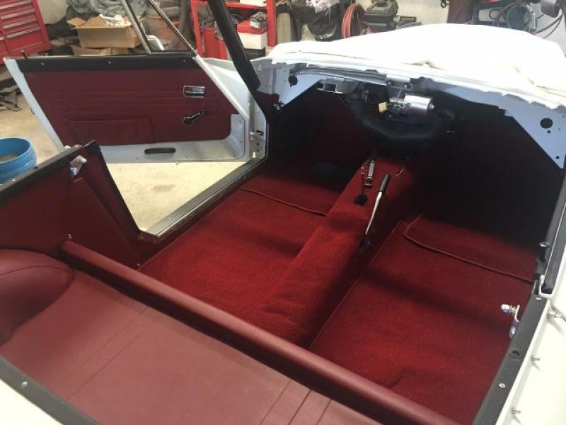 Datsun Roadster 68, 69 and 70 Major Complete Red Interior package w/regular door pockets &amp; firewall panel kit
