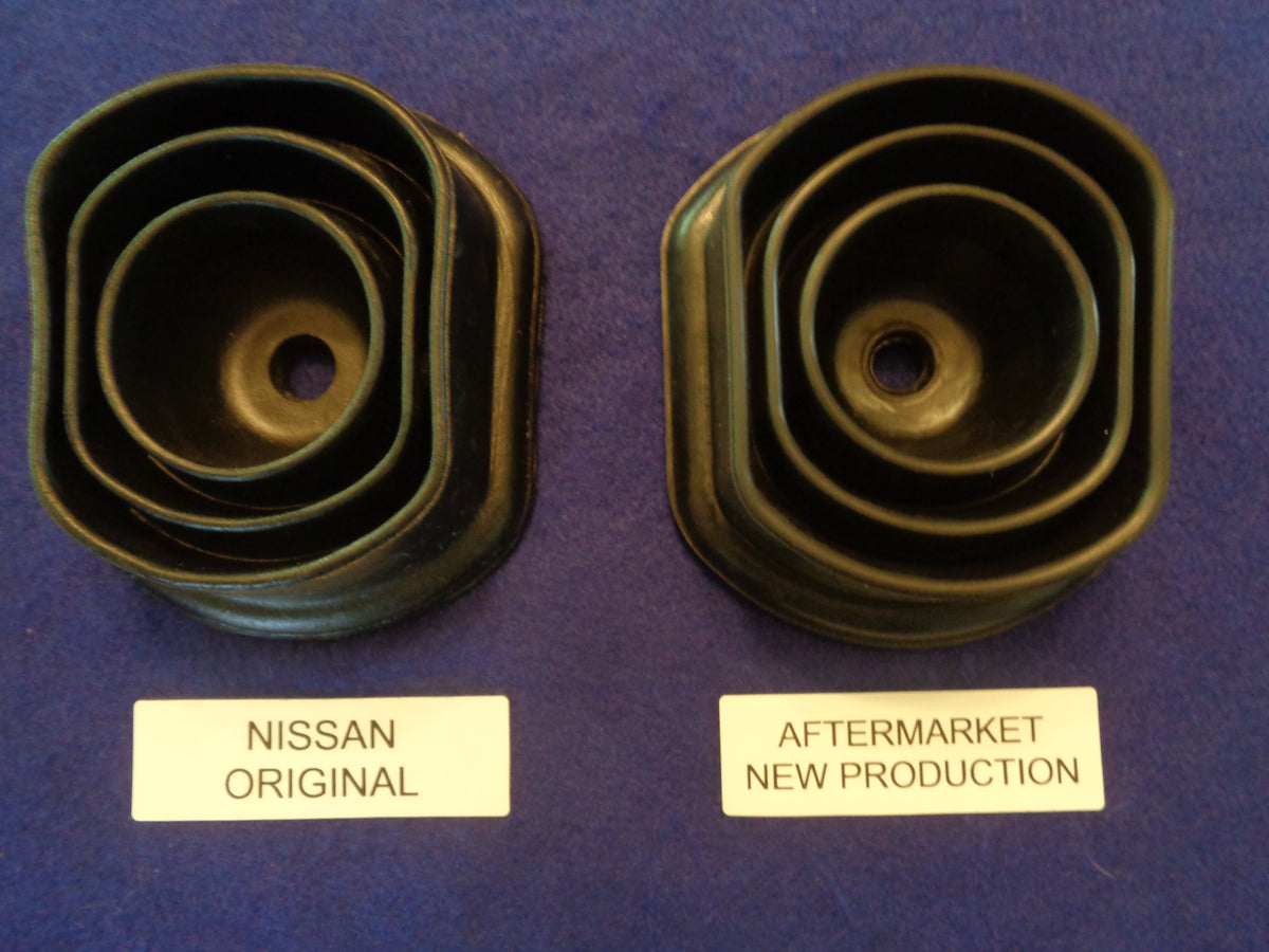Datsun Roadster 65, 66 , 67 Comparison  of Nissan &amp; New Production Shift boot 