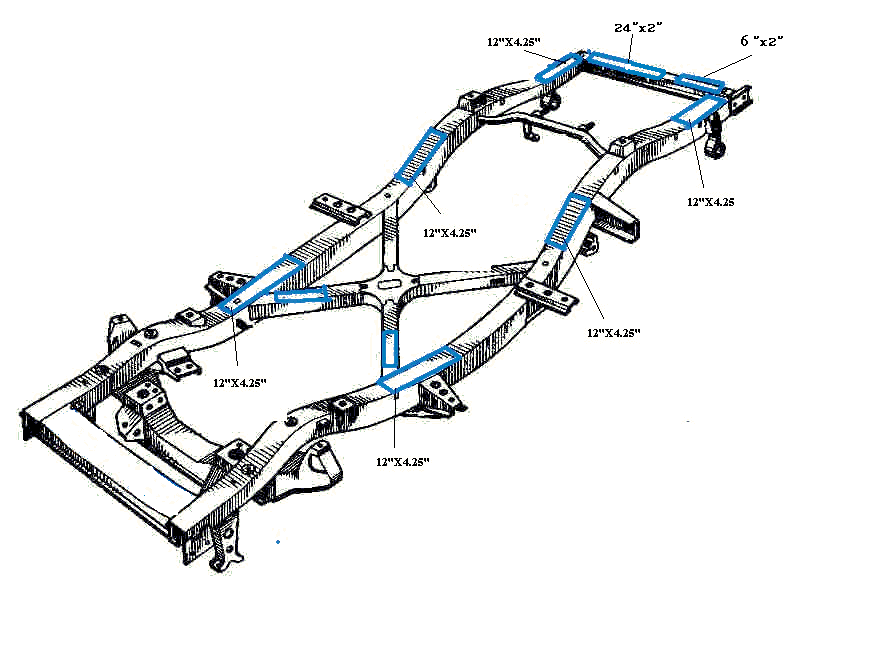 Datsun Roadster & Fairlady 1500 63, 64, 65, 66, 67, 671/2, 68, 69 & 70 Body/Frame Pad Closed Cell Foam placement