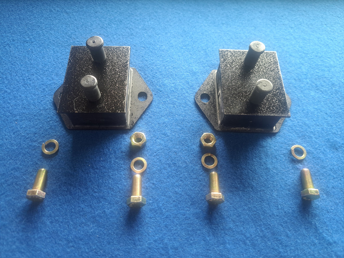 Datsun Roadster & Fairlady 63, 64, 65, 66, 67, 67 1/2, 68, 69 7 70 Engine mounts (PAIR) w/fasteners ASSEMBLY