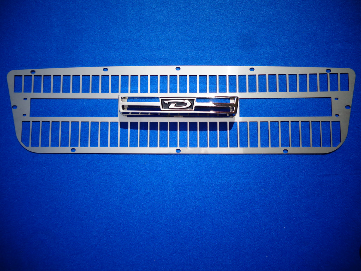 Datsun Roadster 2000 67 1/2, 68, 69 &amp; 70 Polished Stainless Steel Grill back w/ Grill Emblem