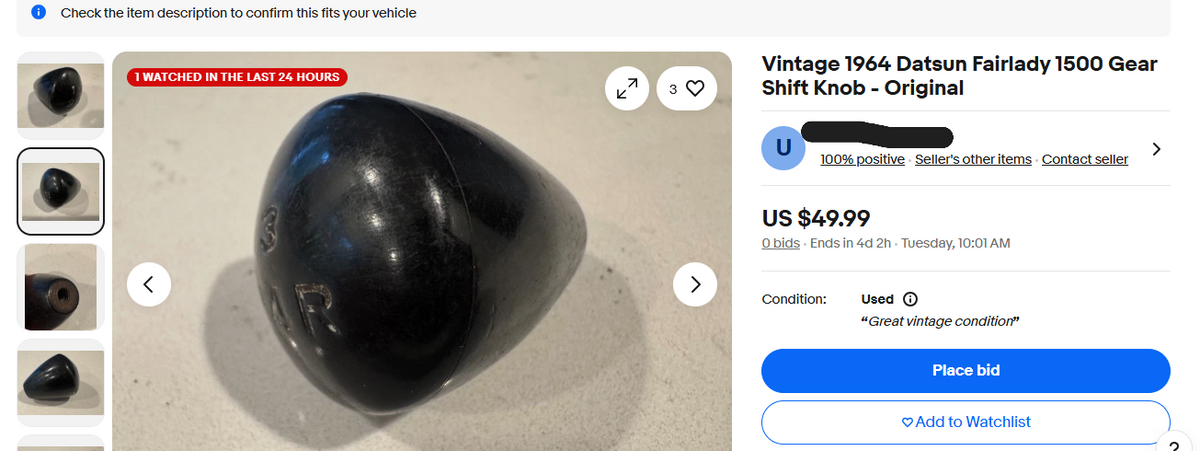 Datsun Roadster 65, 66, 67 & Fairlady  63, 64, 65 Transmission Shift Lever Ball