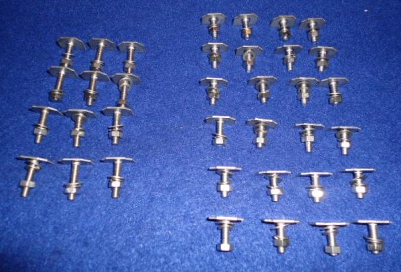 Datsun Fairlady 63 - 65 1600 1500 Complete set of 36 stainless steel trim clips
