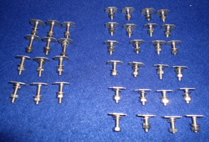 Datsun Fairlady 63 - 65 1600 1500 Complete set of 36 stainless steel trim clips