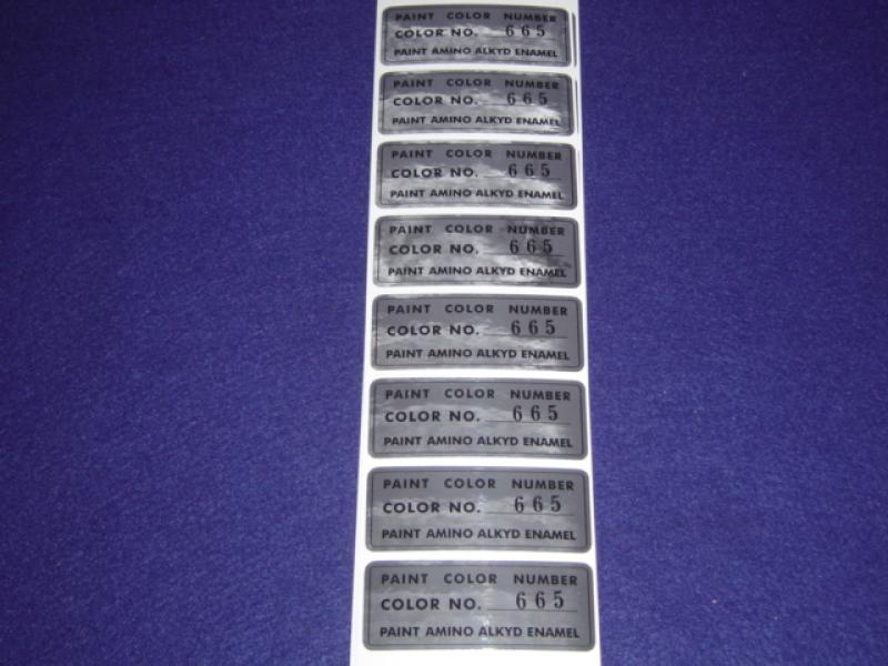 Datsun Paint Code Sticker 665 Yellow