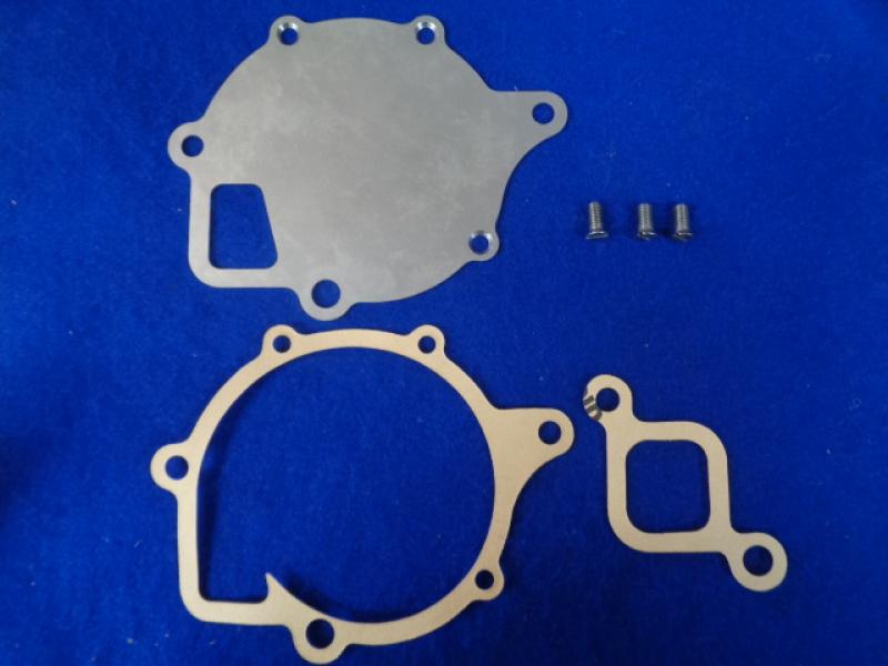 Datsun Roadster 2000 Rear Water Pump Backplate, machine screws & gaskets