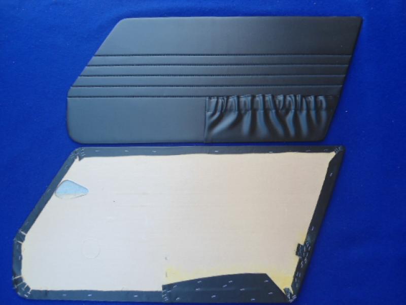 Datsun Roadster 67 1/2 Door Panels pleated pockets Black