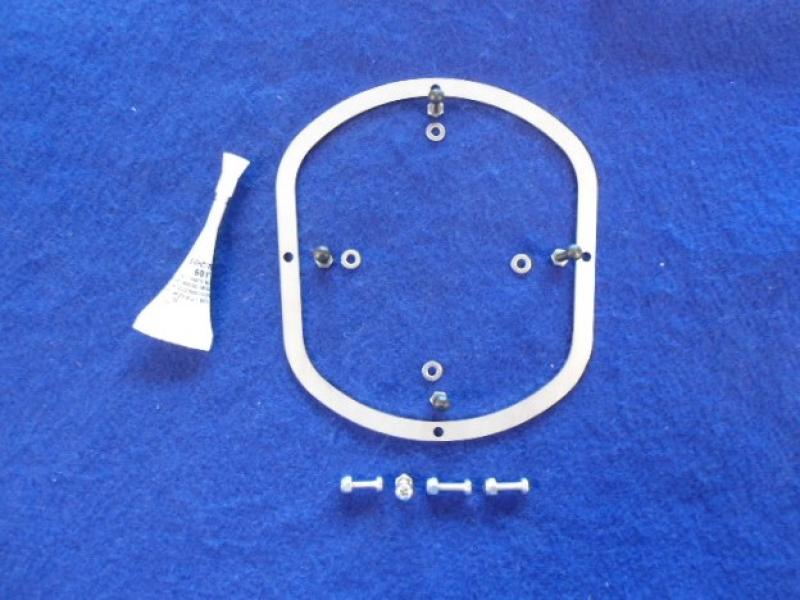 Datsun Roadster 67 1/2 stainless shift boot trim ring w/bolts, washers & lock tite