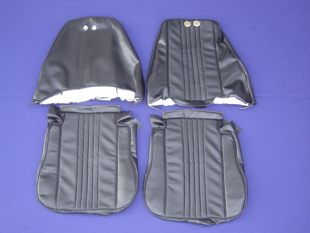 Datsun Roadster 68, 69 and 70 Major Complete Black Interior Panel Package w/regular door pockets &amp; firewall panel kit