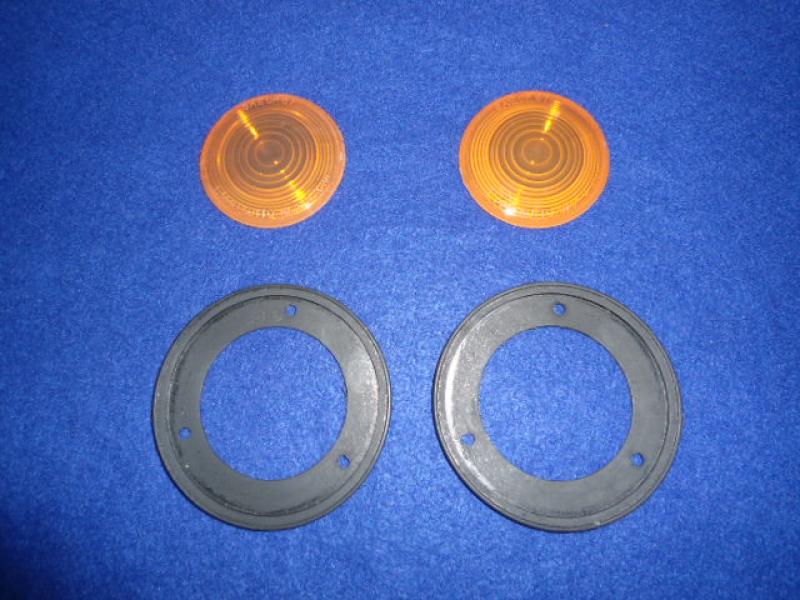 Datsun Roadster &amp; Fairlady 63 - 69 Replacement Amber Front Park Lens Pair