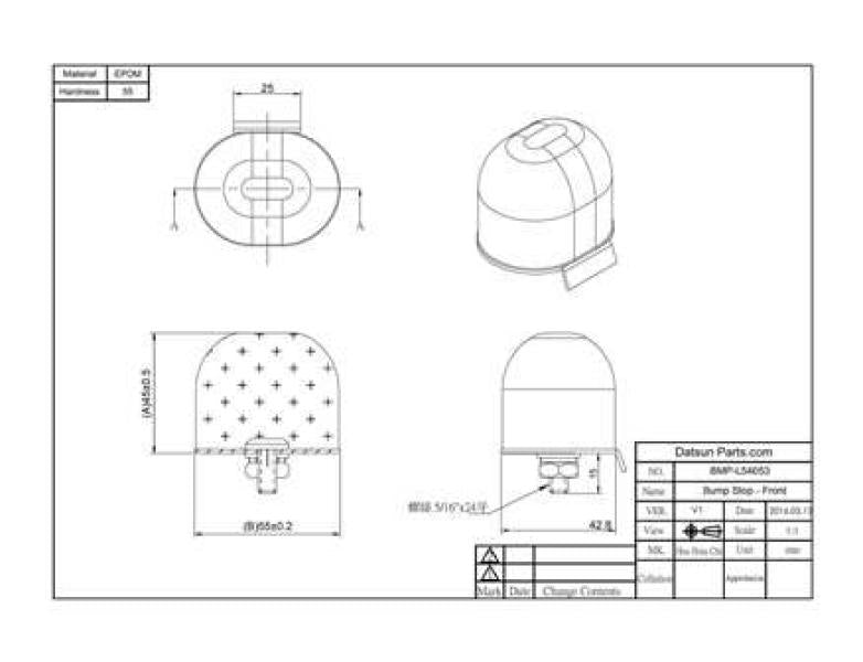 Datsun Roadster Lower Competition front bump stop 2