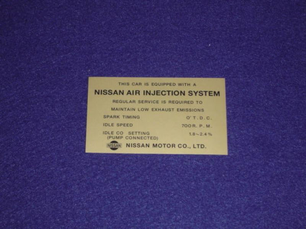 Datsun Roadster Smog Sticker - Datsun Parts