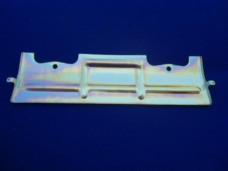 Datsun Roadster U20 2000 SU carburetor heat shield w/reinforced mounting holes. Yellow and blueish plating .